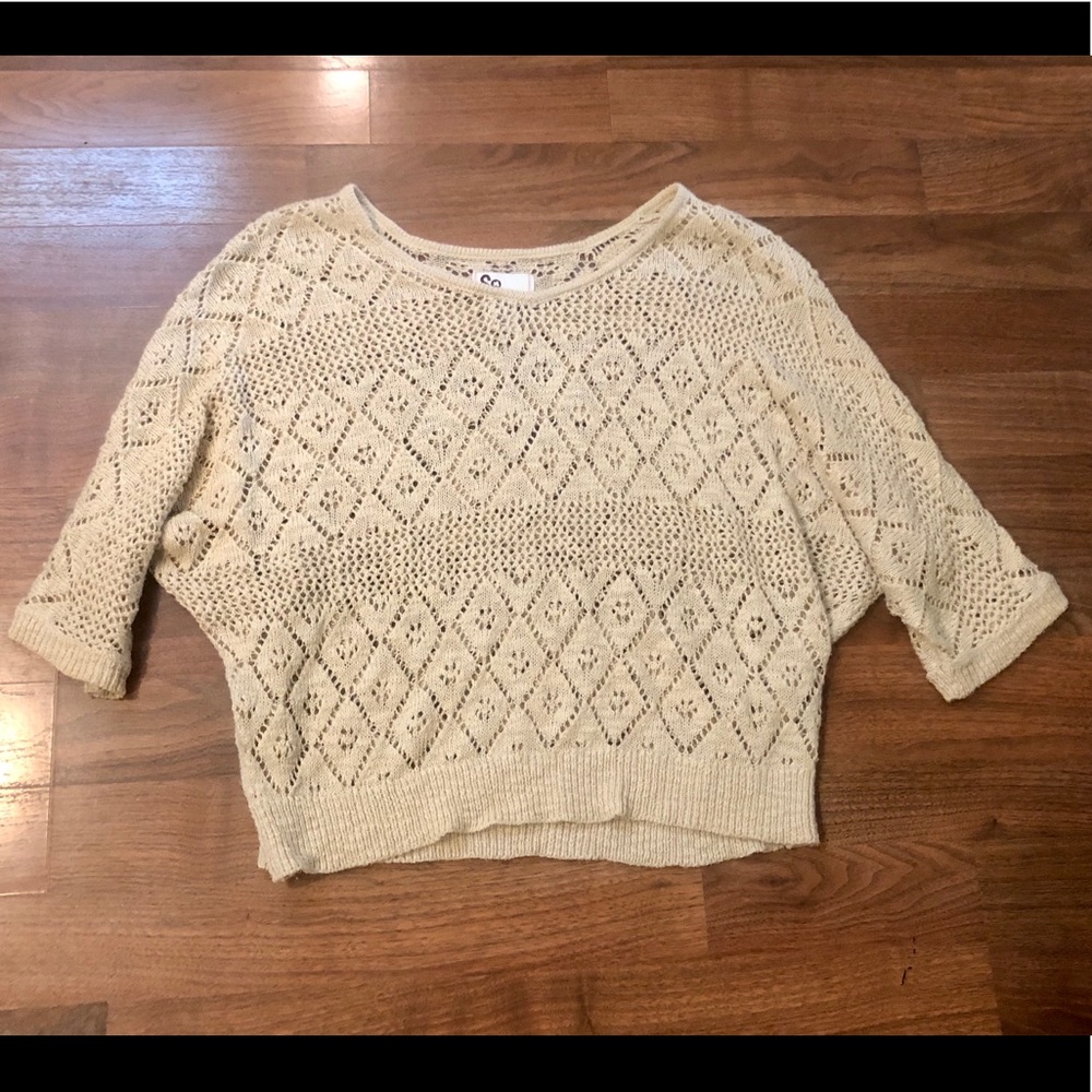Crocheted cropped sweater - Picture 1 of 4
